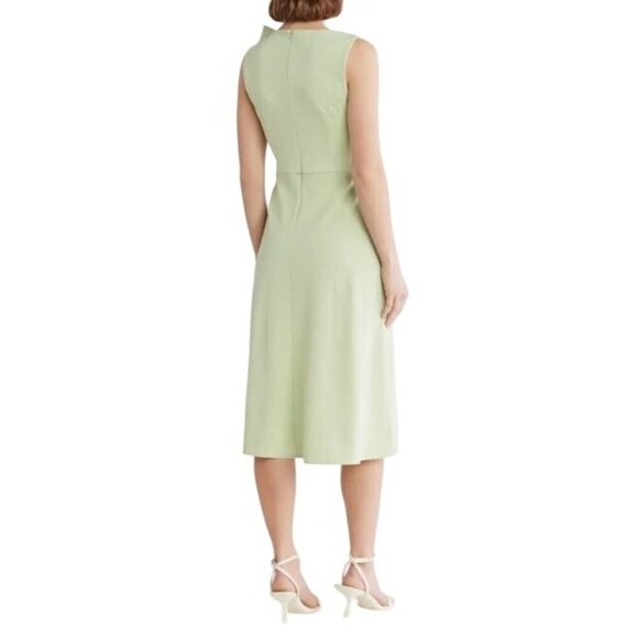 Eliza J Womens Light Green Sleeveless Fit Flare Bow Detail Midi Dress Sz 8 New - Picture 2 of 8